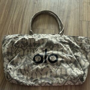 ALO Yoga Tan and Black Tote Bag